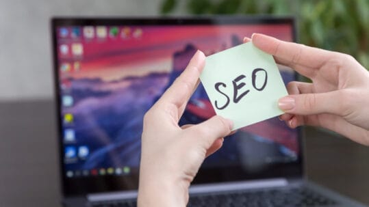 An illustration of local SEO strategies with a business map and digital marketing icons representing enhanced online visibility for businesses in Naples, Florida